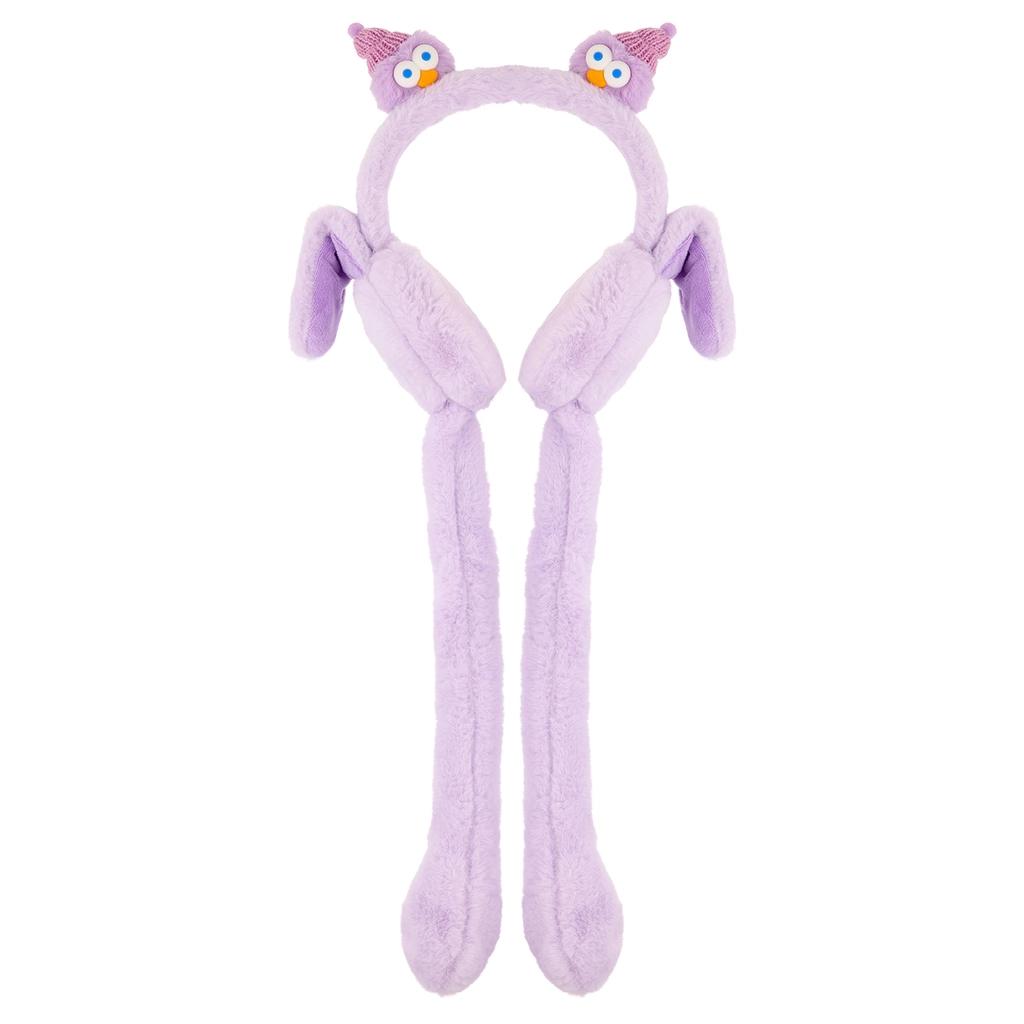 Eklips Kids Purple Plush Earmuffs with Cute Character Design