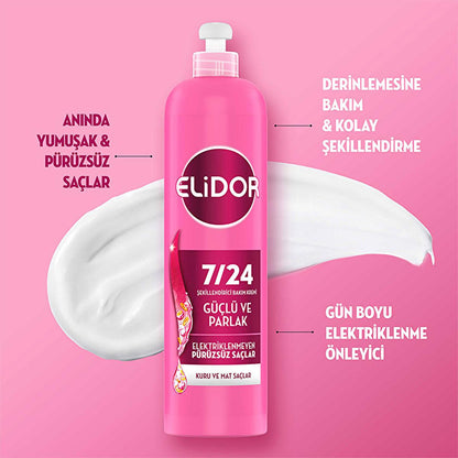 Elidor 7/24 Hair Care Cream - Nourishing, Anti-Frizz, Long-Lasting Shine for Dry &amp; Dull Hair