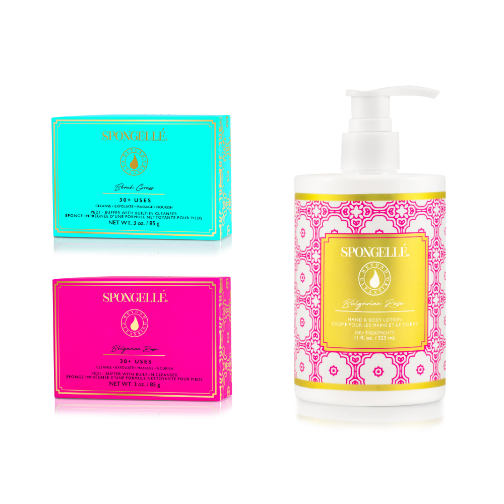 Beach Grass &amp; Bulgarian Rose Pedi Buffer and Body Lotion Set