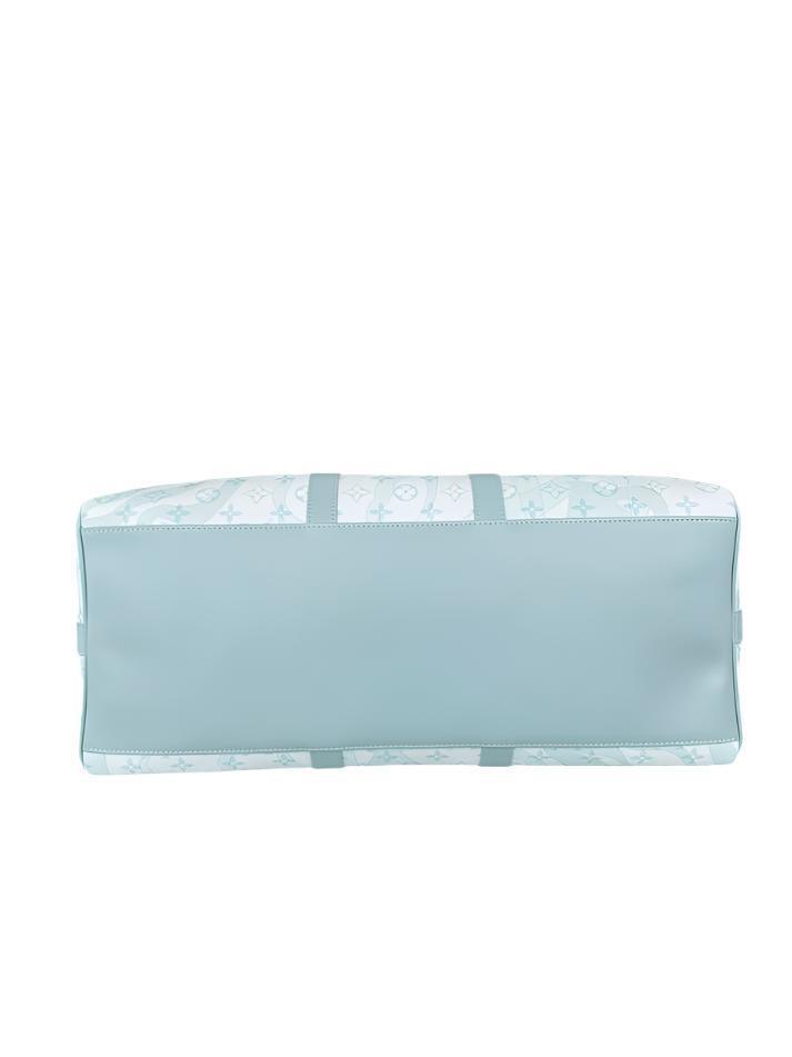 Louis Vuitton White &amp; Blue Aquagarden Monogram Keepall 50