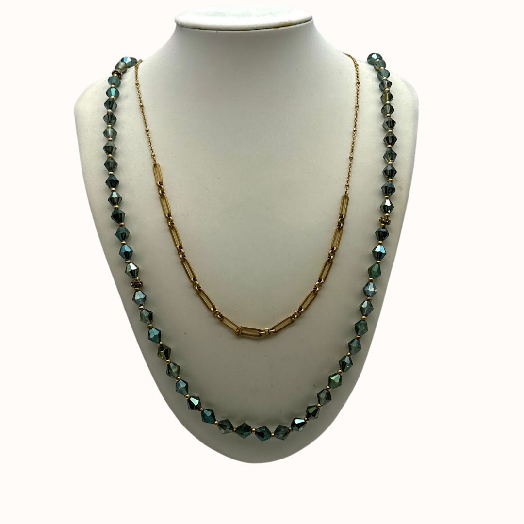 Lonna &amp; Lilly Gold-Tone Two-Row Beaded Long 34in Necklace