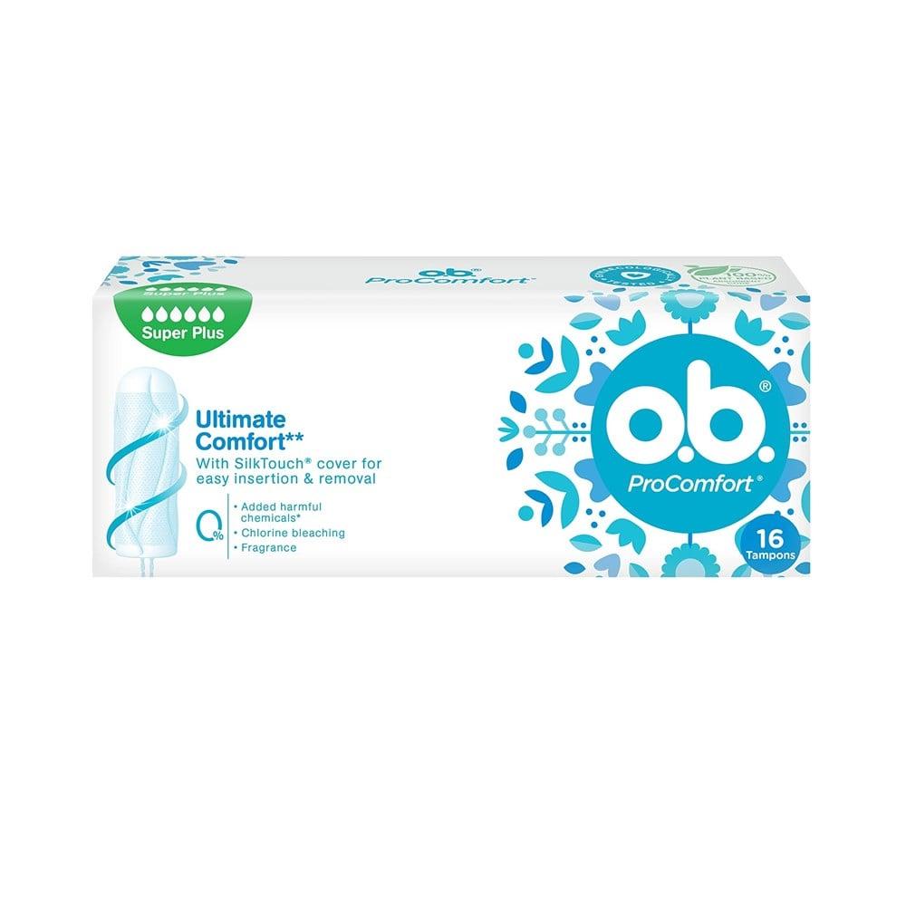 o.b. ProComfort Super Plus Tampon for Heavy Flow - 16 Count, Reliable Menstrual Hygiene &amp; Comfort
