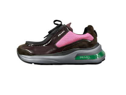 Prada Brushed Leather Bike Fabric Suede Garnet "Peony Pink"