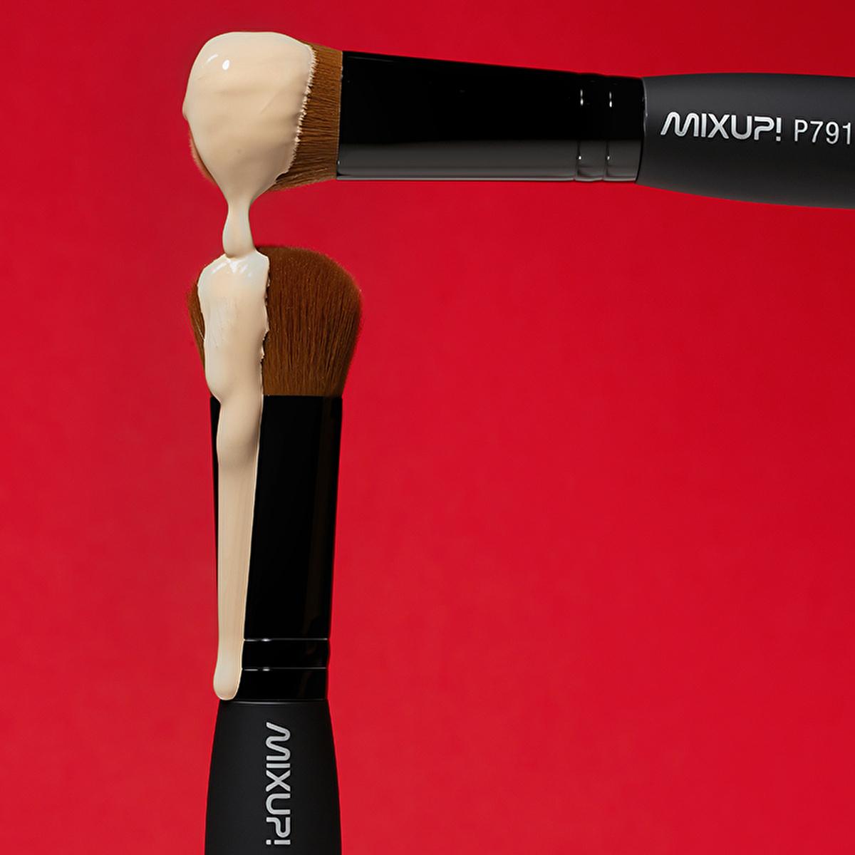 Mixup Vegan Cruelty-Free Foundation Makeup Brush for Liquid &amp; Cream - Soft Touch &amp; Natural Effect Bristles