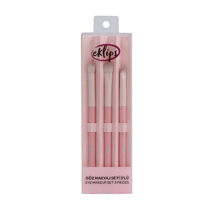 Eklips 3-Piece Eye Makeup Brush Set for Precise Blending