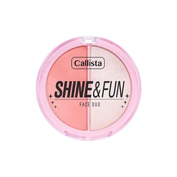 Callista Makeup Palette - Shine &amp; Fun Face Duo Blush &amp; Highlighter for Long-Lasting Makeup