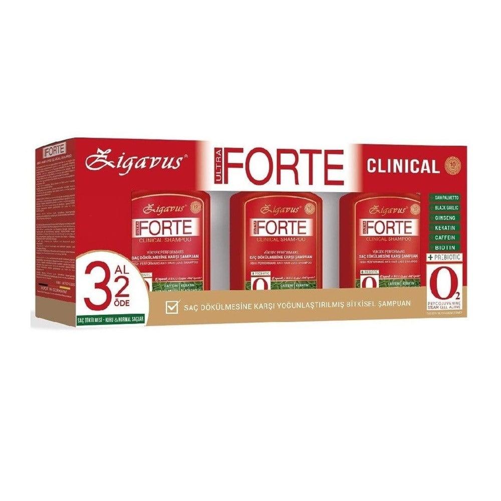 Zigavus Ultra Forte Shampoo 3-Pack for Dry &amp; Normal Hair - Hair Loss Treatment with Saw Palmetto &amp; Keratin