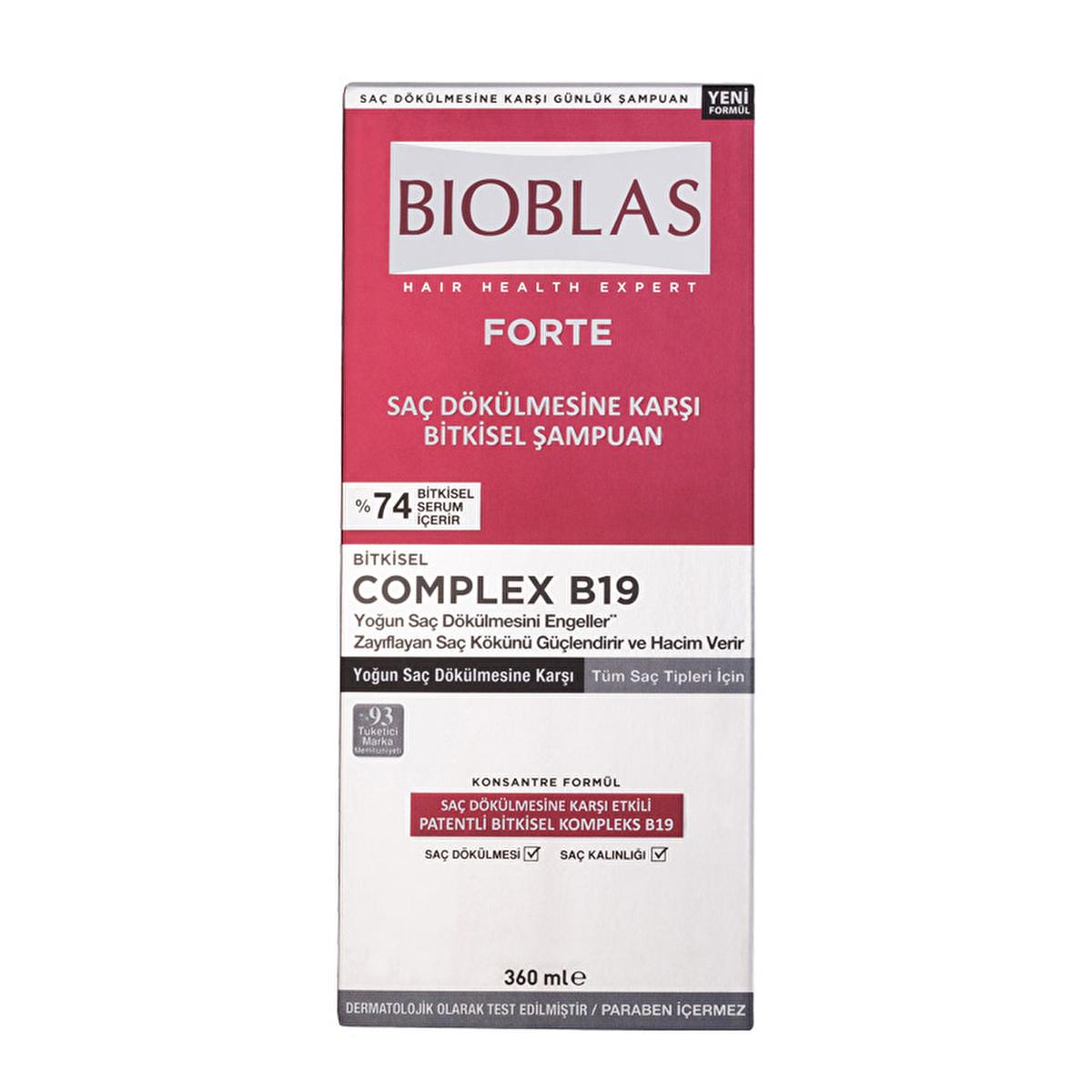 Bioblas Forte Shampoo for Hair Growth &amp; Strength - Natural Botanical Hair Care for Daily Use