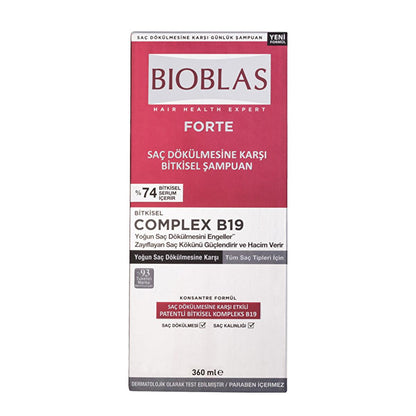 Bioblas Forte Shampoo for Hair Growth &amp; Strength - Natural Botanical Hair Care for Daily Use