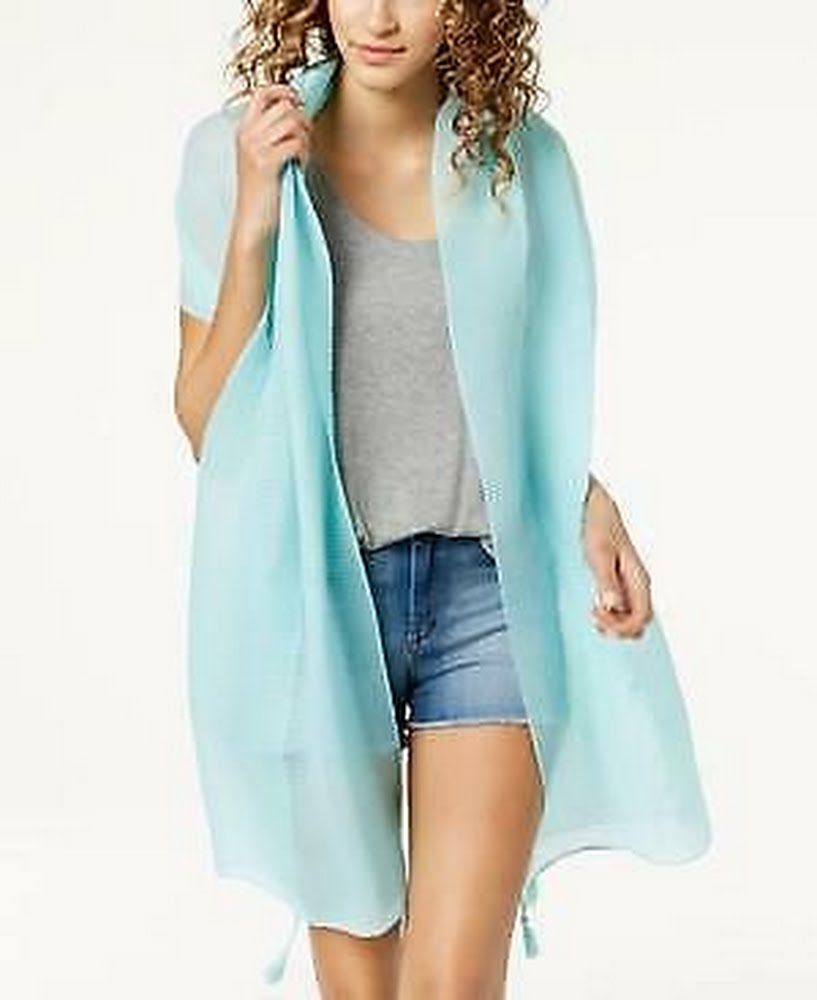 INC International Concepts I.N.C. Tassel Pleated Wrap &amp; Sarong Cover-Up,One Size