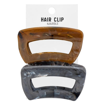 Eklips 2-Piece Marble Hair Clips in Grey &amp; Brown