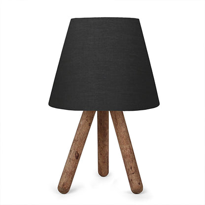 Homing Tasarım - Wooden Table Lamp with Fabric Shade, Energy-Efficient E27 Socket, Modern Home Decor