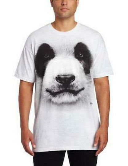 The Mountain Mens 100% Cotton Big Face Panda Realistic Graphic T-Shirt, SZ Large