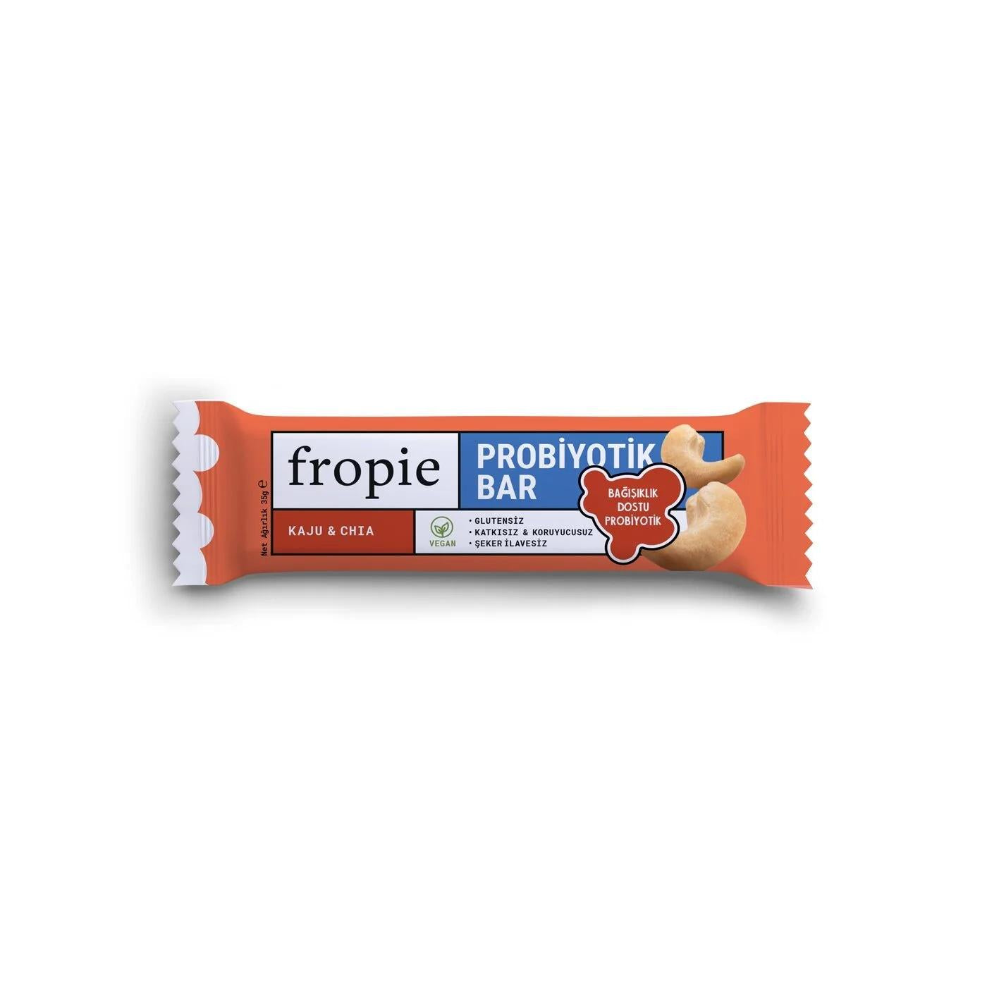 Fropie Cashew &amp; Chia Probiotic Bar Plant-Based Snack