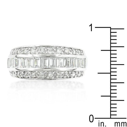 3-Row Cubic Zirconia Band Size 7