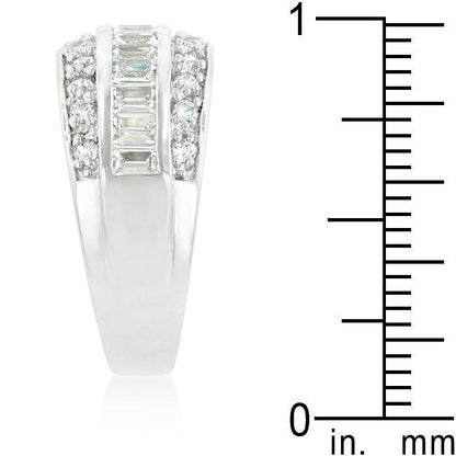 3-Row Cubic Zirconia Band Size 7