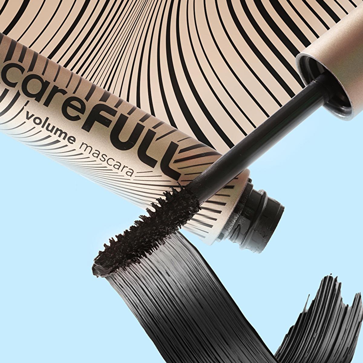 Flormar CareFULL Volume: Lash Strengthening Black Mascara for Thicker, Longer Eyelashes - Jojoba &amp; Almond Oil, Collagen Infused, Non-Clumping