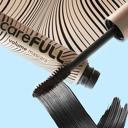 Flormar CareFULL Volume: Lash Strengthening Black Mascara for Thicker, Longer Eyelashes - Jojoba &amp; Almond Oil, Collagen Infused, Non-Clumping