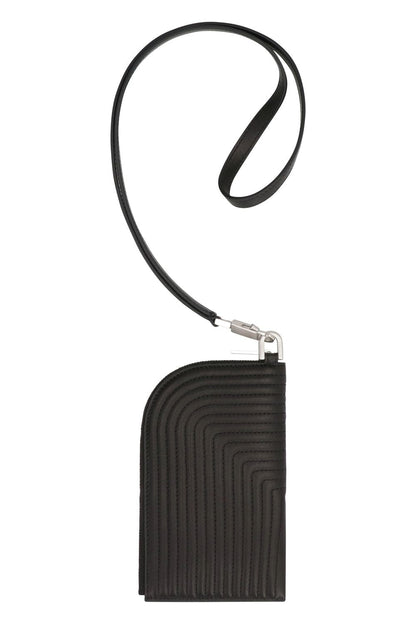 RICK OWENS Mini Leather Wallet with Decorative Stitching