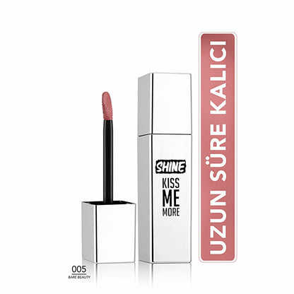 Flormar Liquid Lipstick - Shine Kiss Me More, Long-Lasting &amp; Moisturizing Lip Color with Hyaluronic Acid &amp; Murumuru Oil