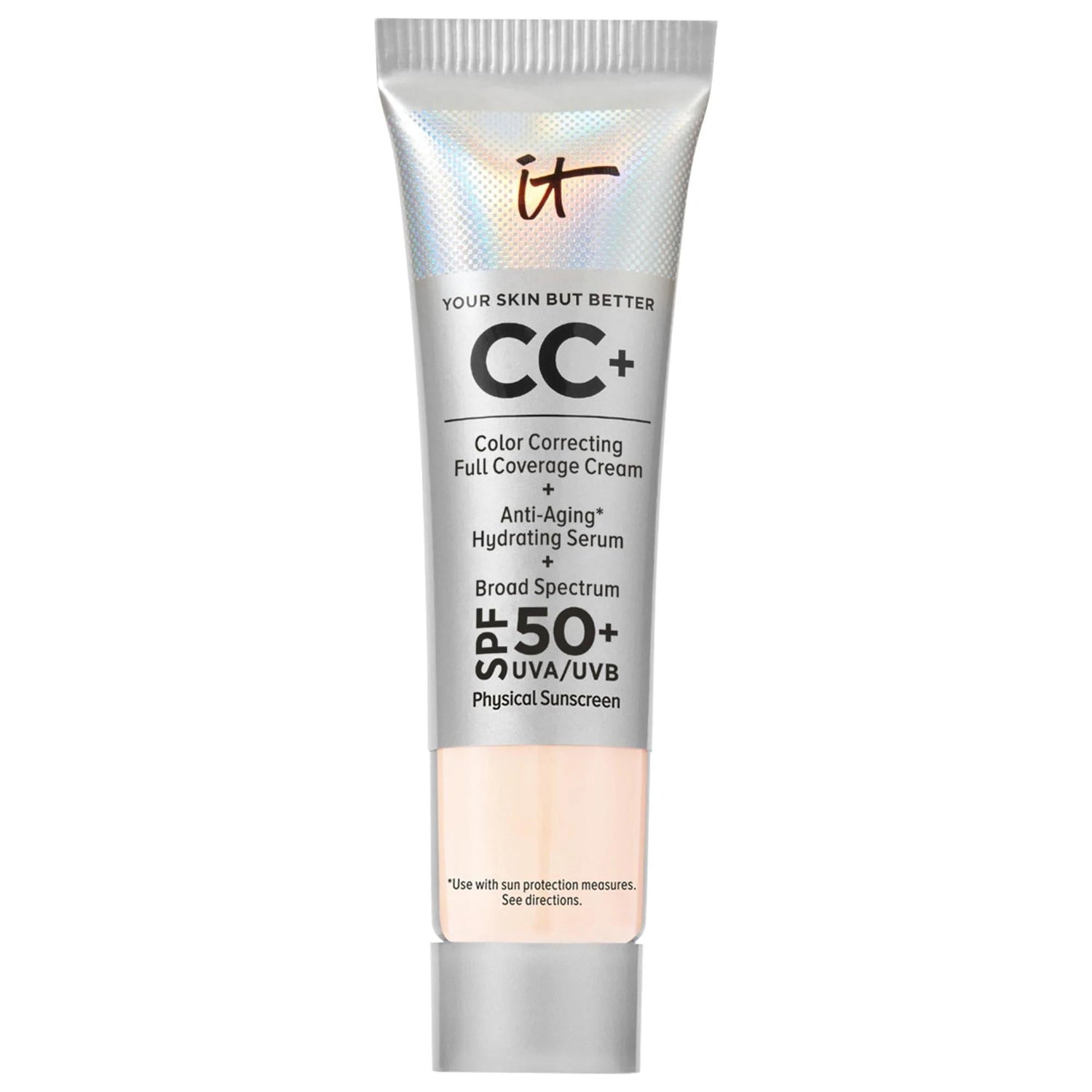 IT Cosmetics CC+ Cream Foundation SPF 50+: Full Coverage, Hydrating, Color Correcting, Anti-Aging, Vegan &amp; Cruelty-Free