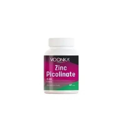 Voonka Zinc Picolinate: Highly Absorbable Zinc Supplement for Enhanced Immunity &amp; Optimal Health - 60 Tablets, 15mg Zinc