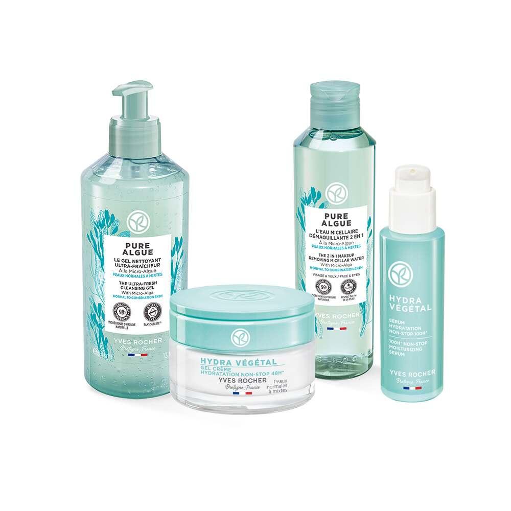 Edulis Skincare Set for Normal to Dry Skin - Hydrating Daily Routine with Cleansing Gel, Micellar Water &amp; Serum