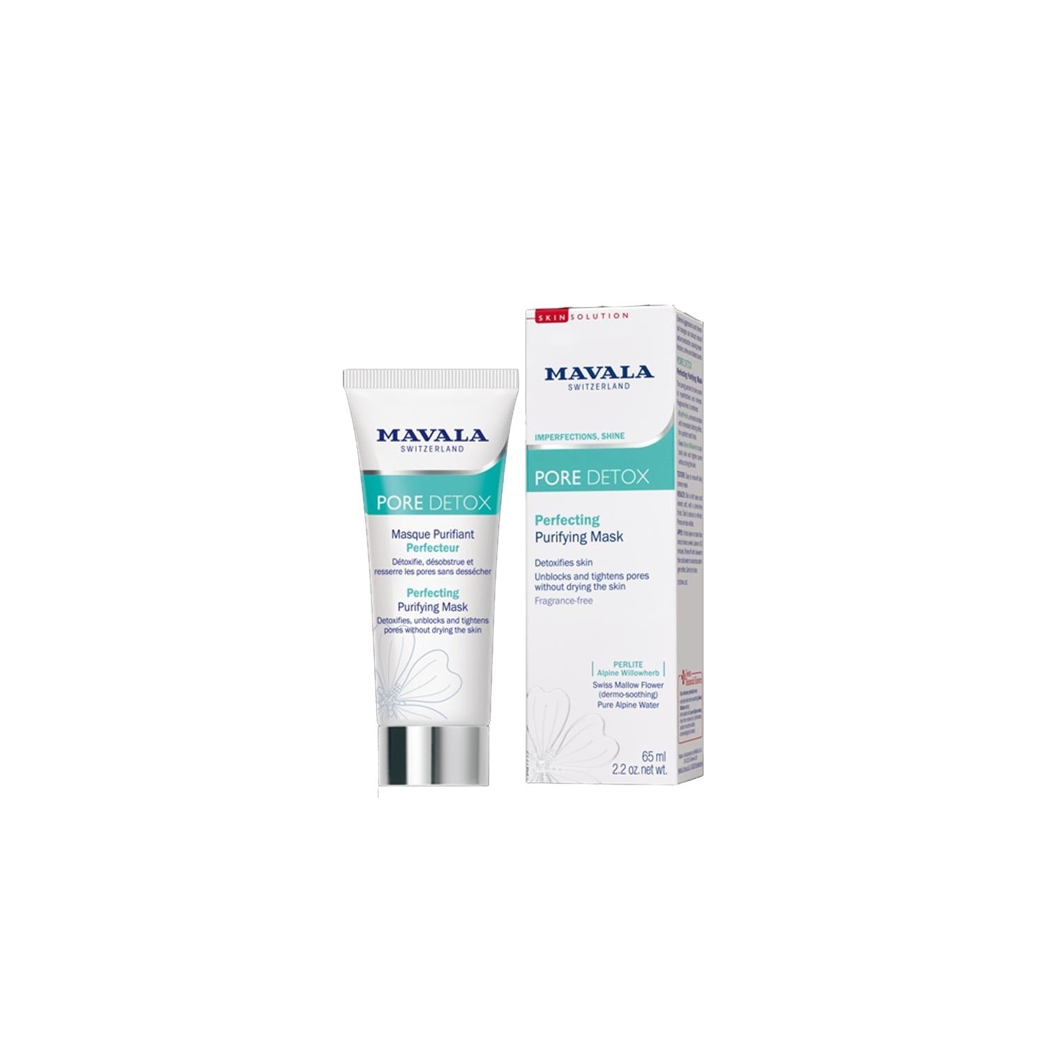 Mavala Detoxifying Face Mask - Purifying Skincare for Acne and Blackheads, 2.2 fl oz