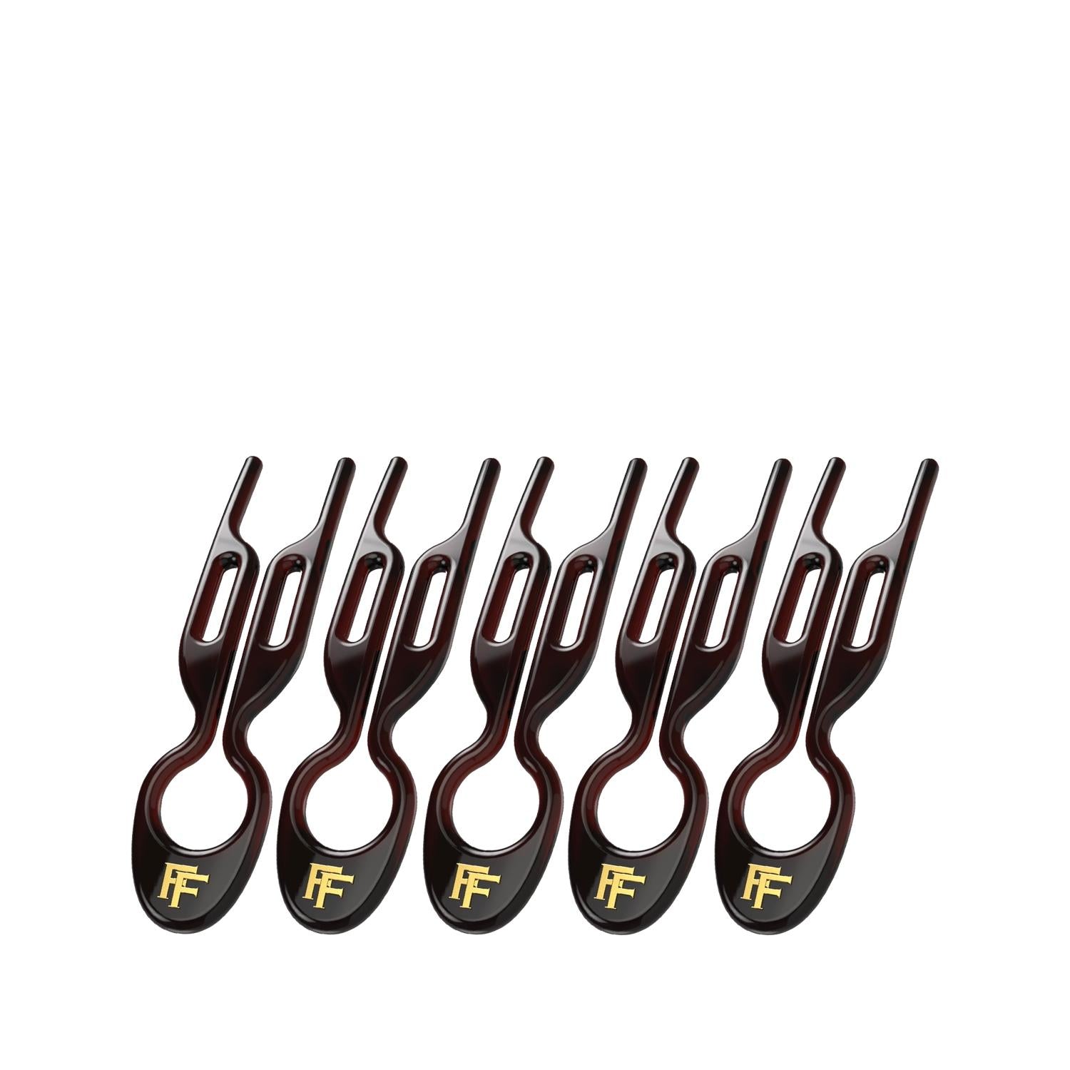 Fiona Franchimon No. 1 Hairpin Brown Hair Clips 5 Pack