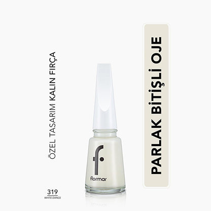 Flormar High Pigment White Nail Polish: Long Lasting, Chip Resistant, Glossy Finish &amp; Enriched with Minerals for Nail Care