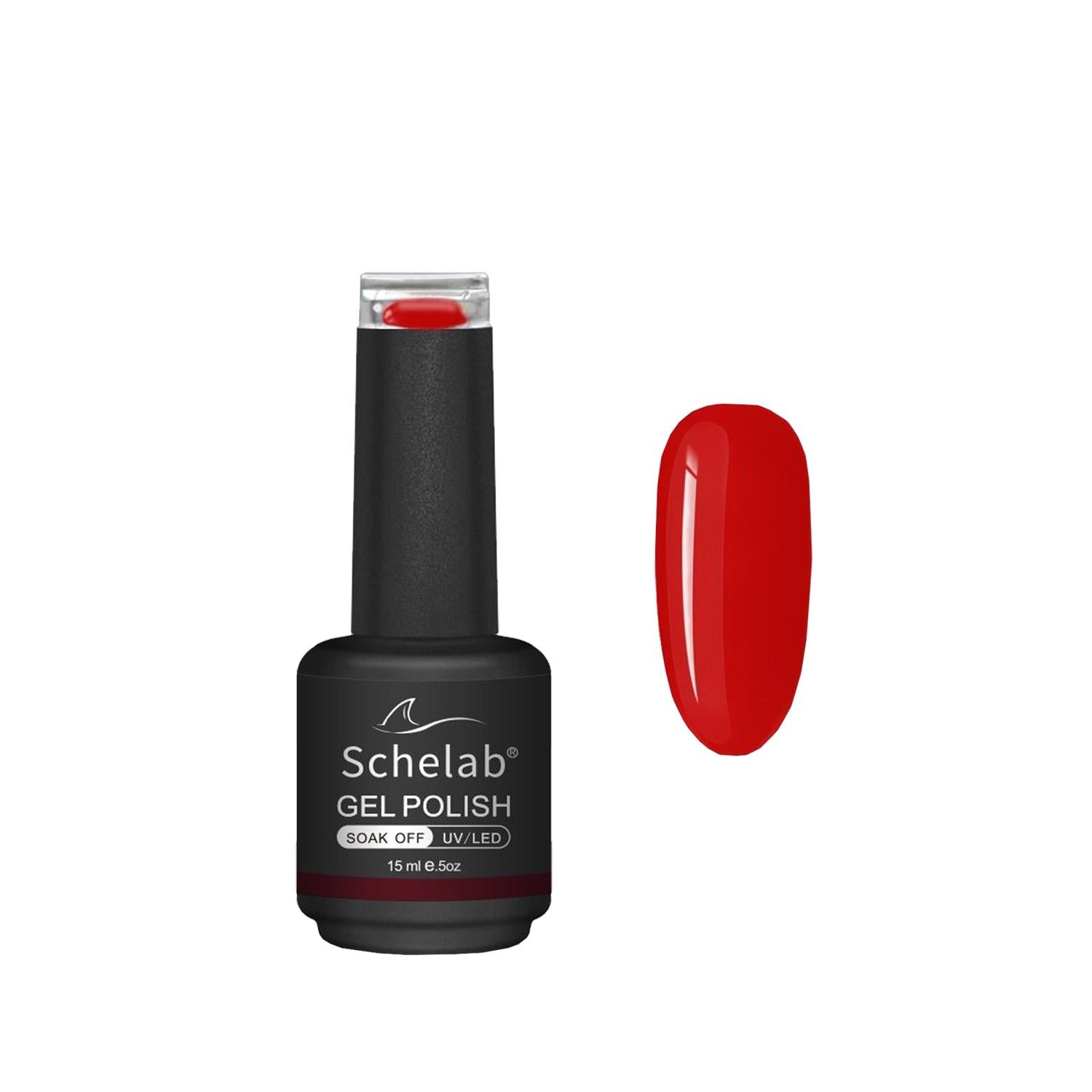 Schelab Long-Lasting Gel Nail Polish - Cherry 01, 3-Step Application, 15ml