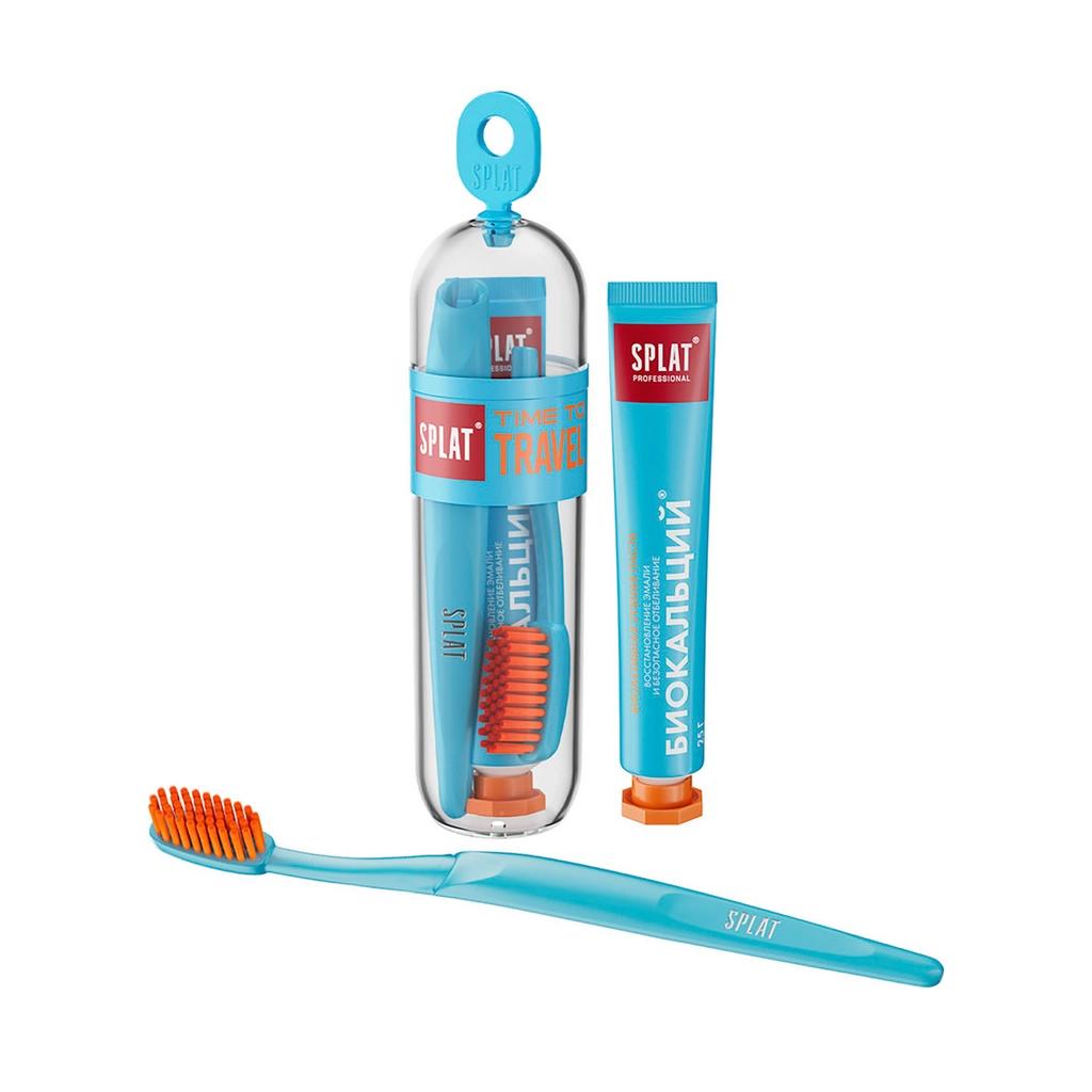 Splat Biocalcium Travel Set Toothpaste &amp; Toothbrush 25g