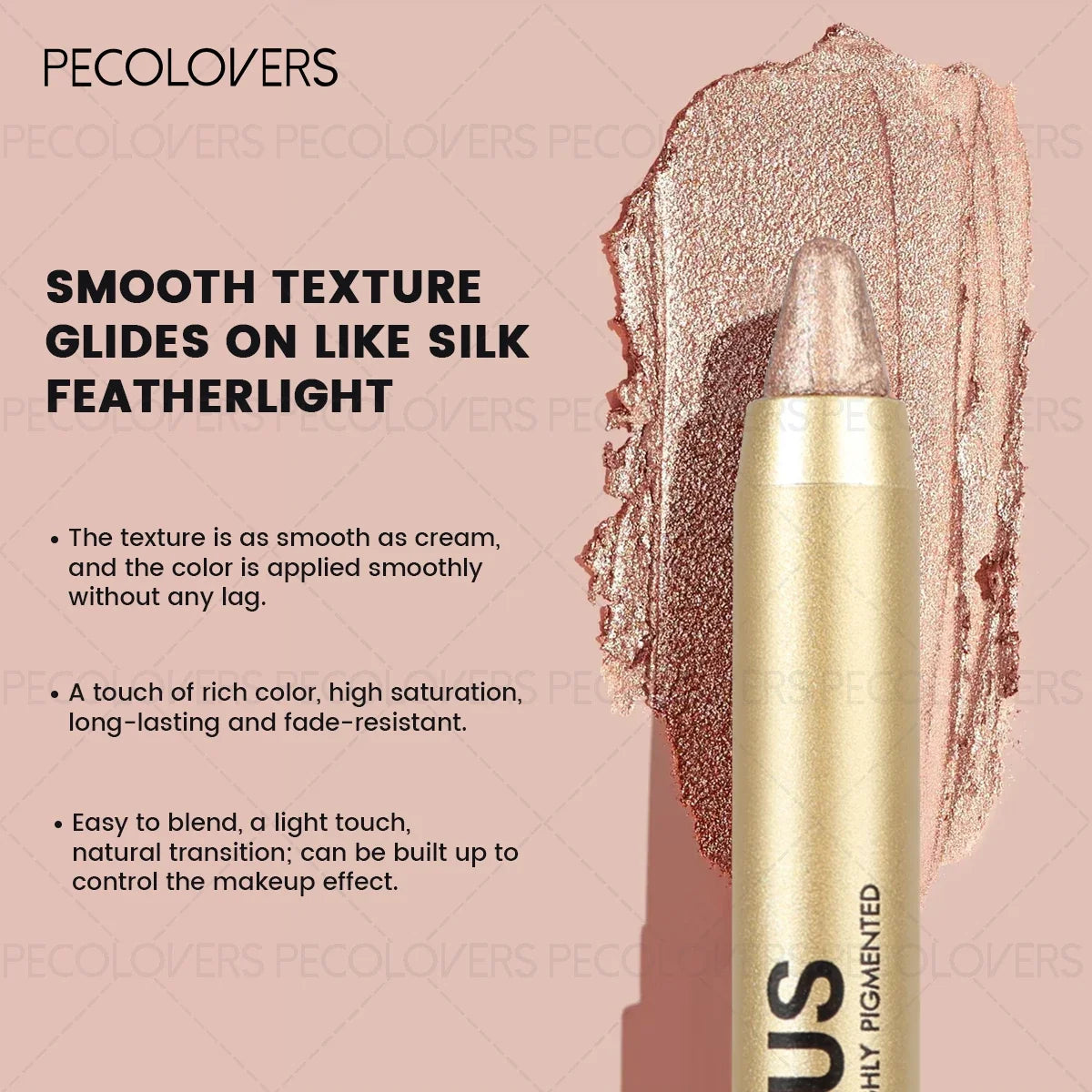 Smudge-Proof &amp; Waterproof Eyeshadow Stick,Dual-Ended Eye with Shadow Stick,Sponge Brush,Glitter &amp; Matte Finishes