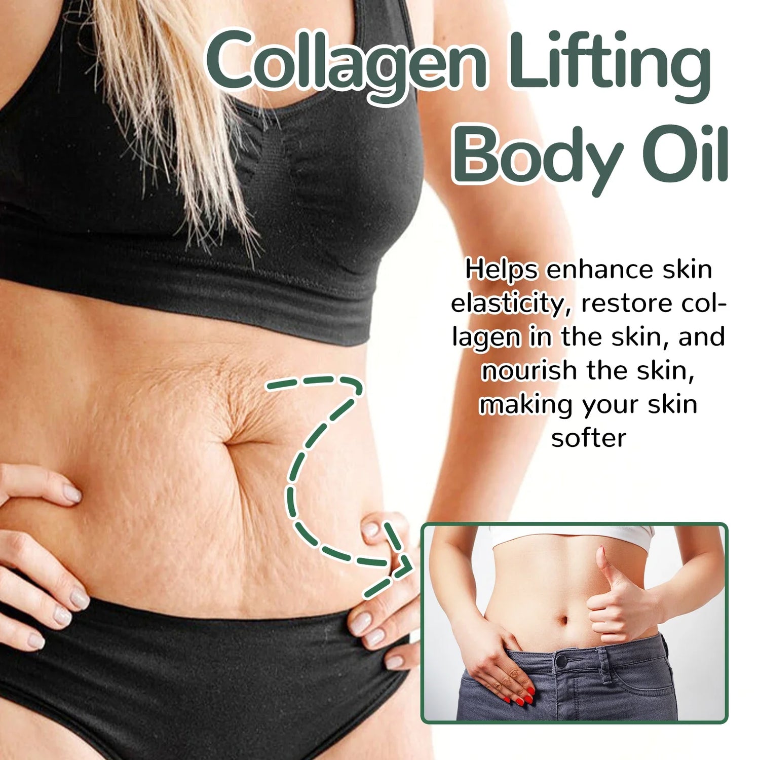 Collagen Firming Body Oil 100ml Enhance Skin Elasticity &amp; Tighten Deep Hydration Moisturizing Refreshing Rosemary Non-Greasy Oil