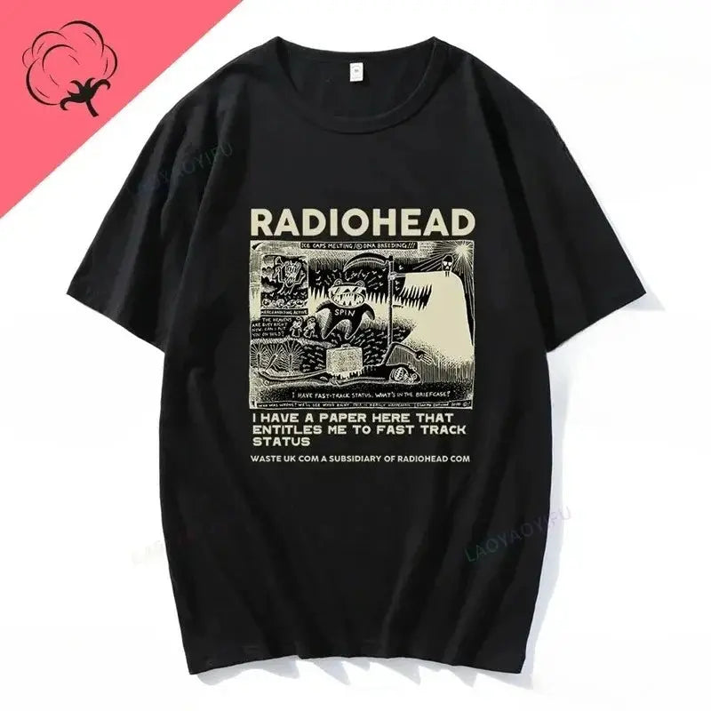 Radiohead T Shirt Men Vintage Classic Tees North America Tour Rock Boy women&