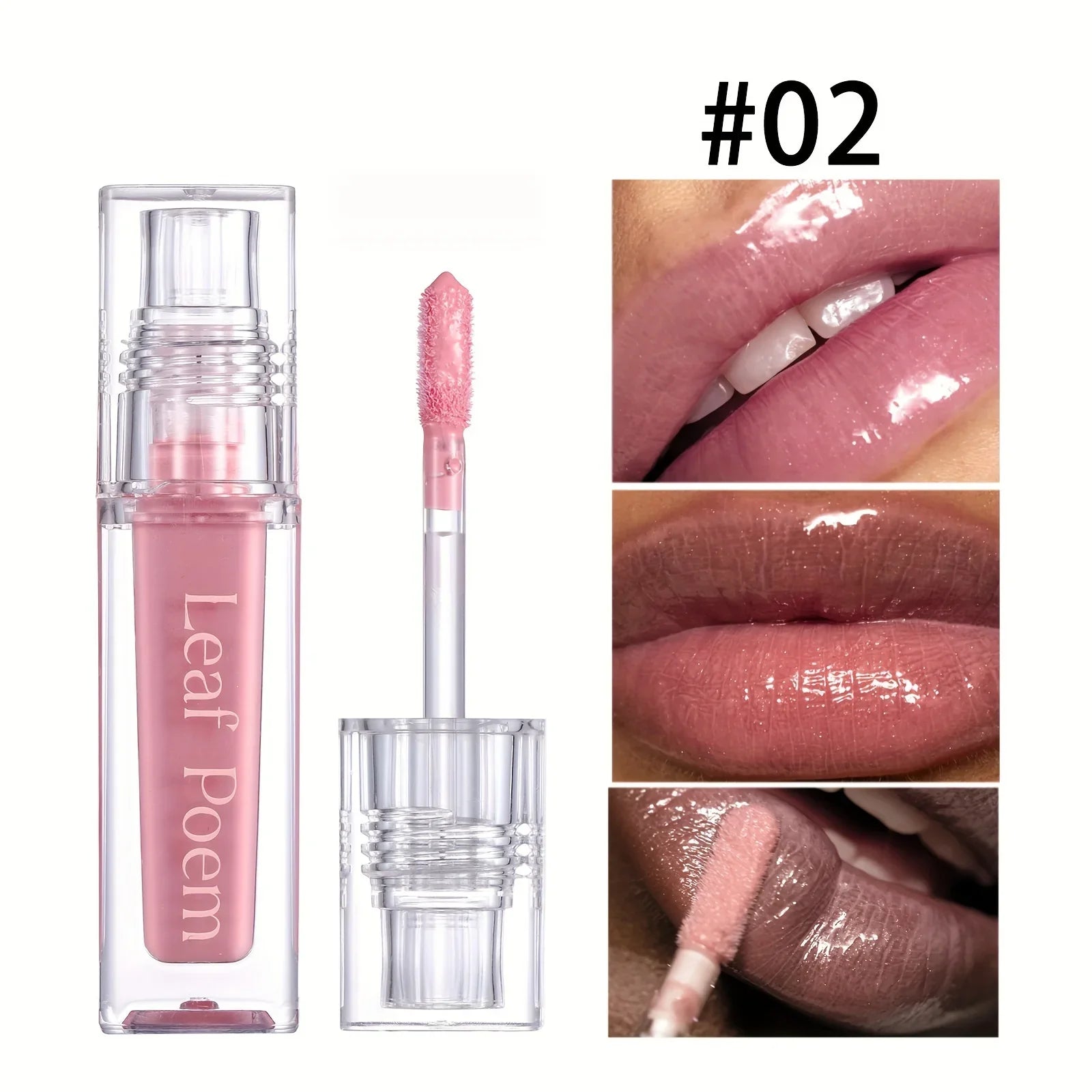 Hydrating Crystal Lip Oil - Plumping &amp; Moisturizing Gloss with Tinted Shades for All Skin Types