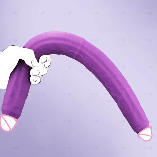Doppelseitiger realistischer Dildo flexibler Penis langer Schwanz Doppelkopf Analspiel Vaginalstimulator Sexspielzeug für Frauen Paare Lesben
