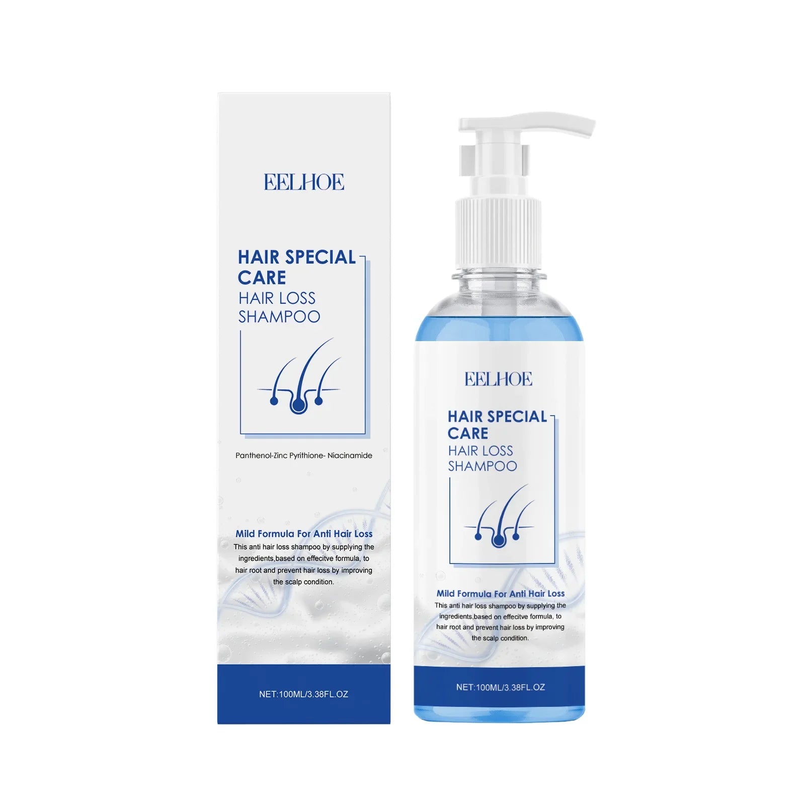EELHOE Hyaluronic Acid Complete Hair Care Kit Anti Breakage Smoothing Soft Hair Deep Conditioning Castor Oil Hair Growth Serum