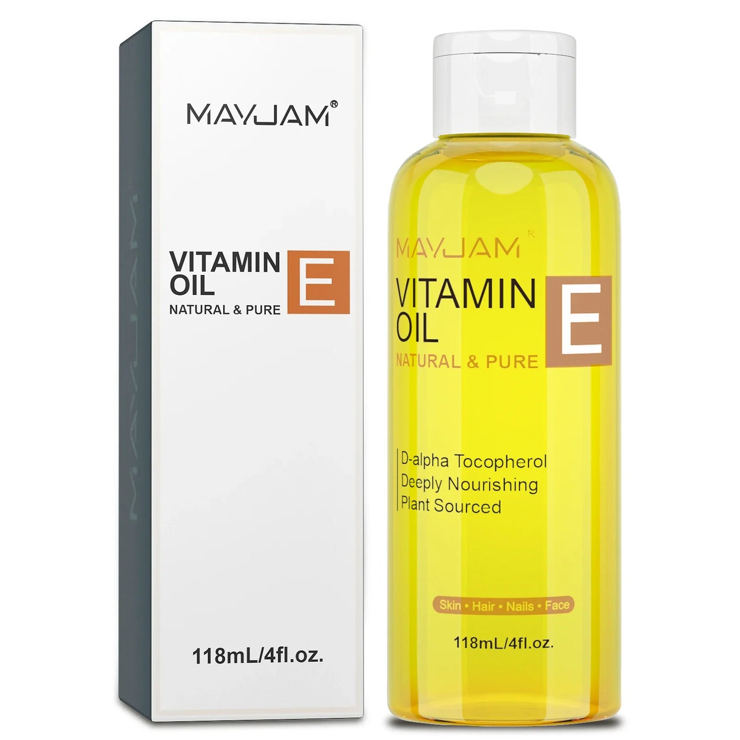 MAYJAM Natural &amp; Pure Vitamin E Oil Skincare Moisturizing Brighten Skin Tone 118ml 236ml Face Care Oil