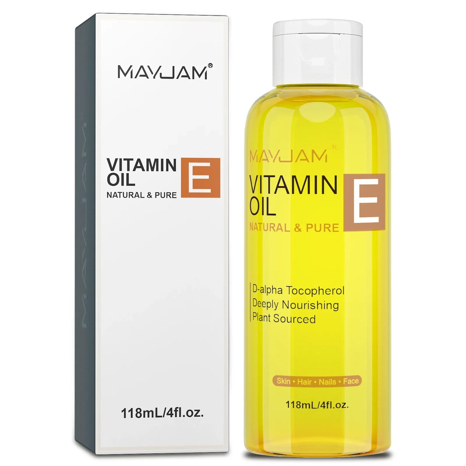 MAYJAM Natural &amp; Pure Vitamin E Oil Skincare Moisturizing Brighten Skin Tone 118ml 236ml Face Care Oil