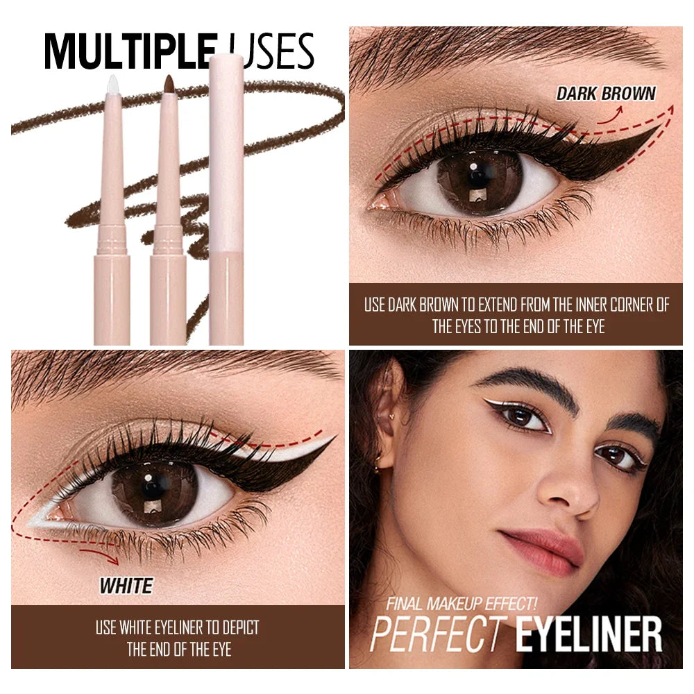 Eyeliner Shadow Stick — Twist-Up Sharpener, Long-Wear Waterproof Smudge-Proof, Precise Matte Line &amp; Blendable, Xmas &amp; Winter