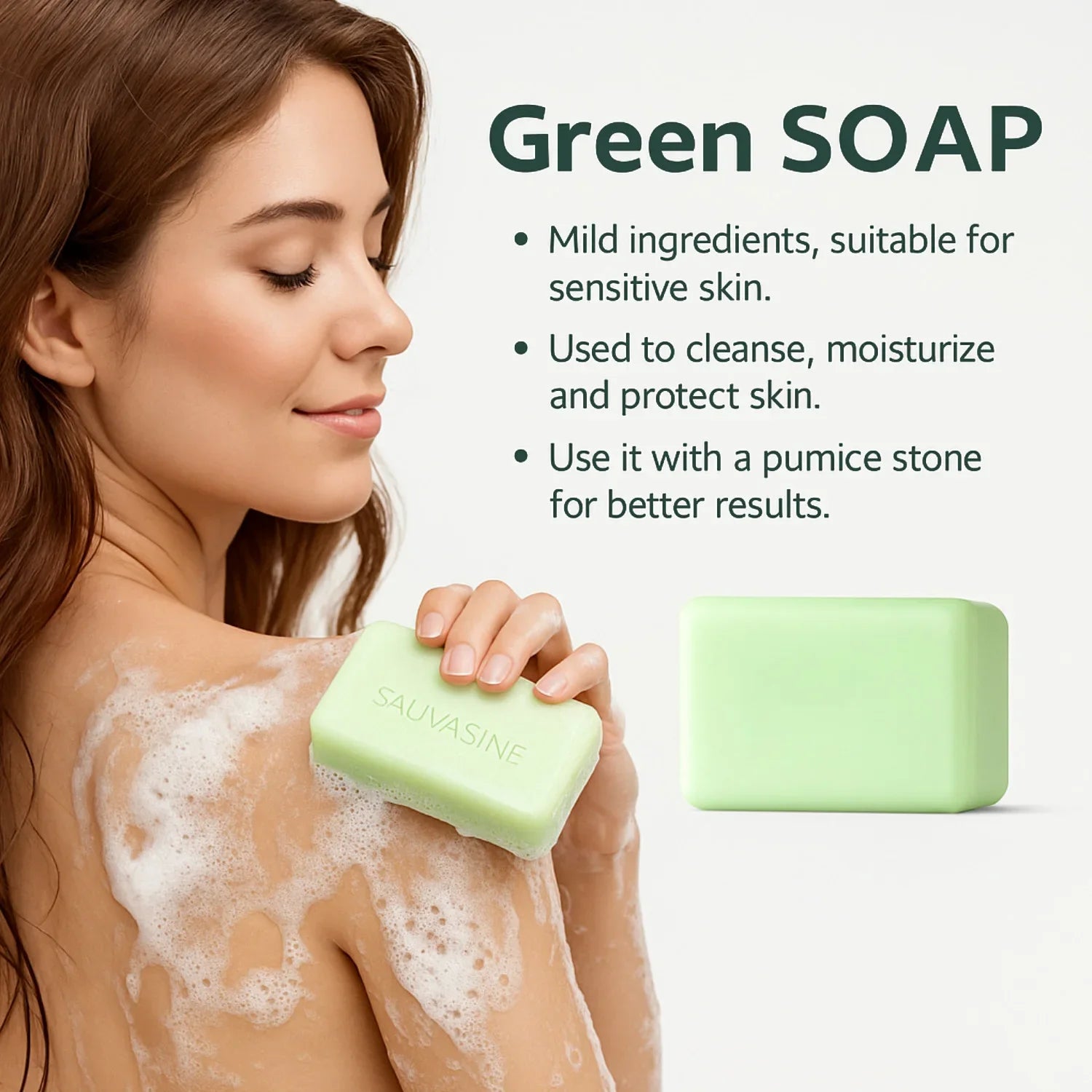 Tea Tree Oil Soap Bar for Men &amp; Women, Deep Cleansing, Soothing for Dry Skin, Body Odor Care, Exfoliates &amp; Firms Skin, 100g