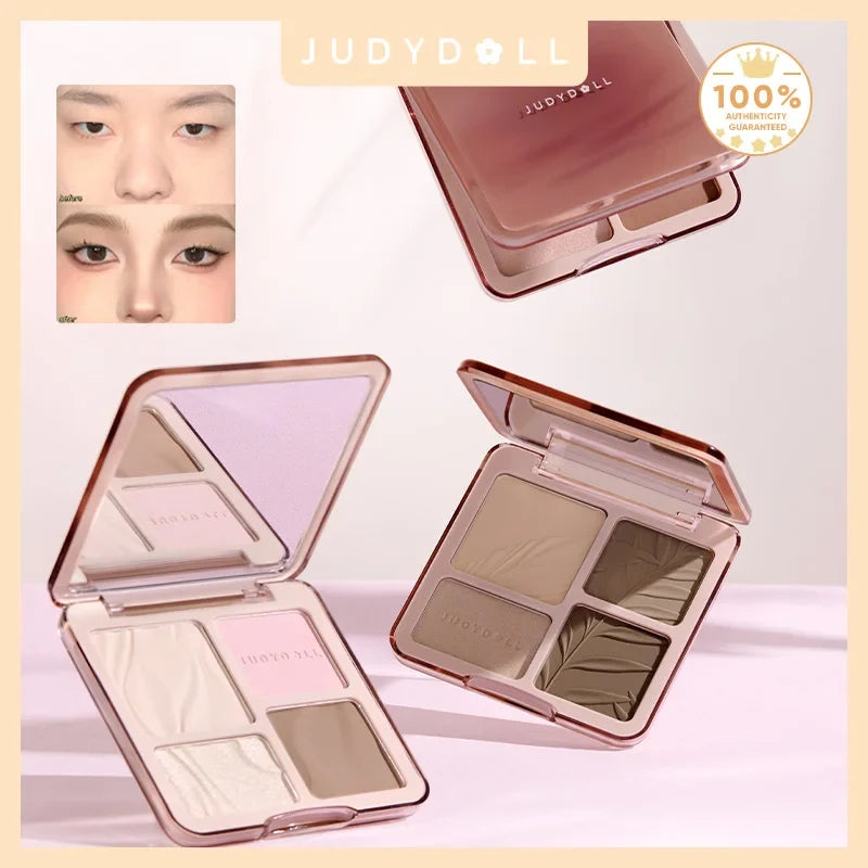 Judydoll Highlighter &amp; Contour Palette, Matte &amp; Shimmer, Sculpt &amp; Define, Natural Finish, Nose &amp; Jawline Contour, Beginner