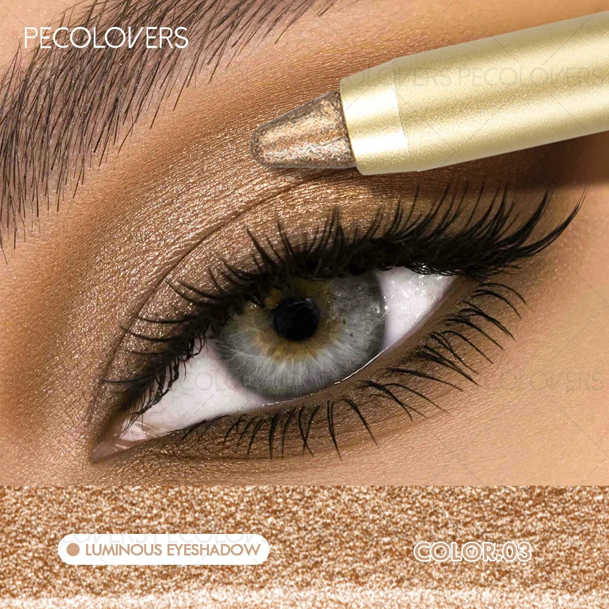Smudge-Proof &amp; Waterproof Eyeshadow Stick,Dual-Ended Eye with Shadow Stick,Sponge Brush,Glitter &amp; Matte Finishes