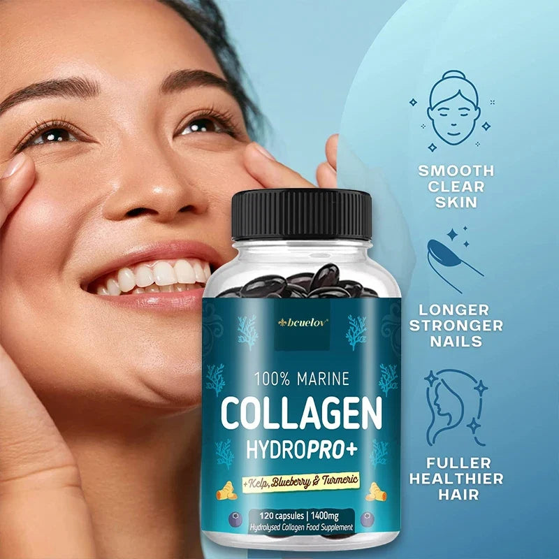Hydrolyzed Marine Collagen - HYDROPRO, Advanced Hydrolyzed Formula for Optimal Absorption, Skin, Hair, Nails &amp; Joint Support