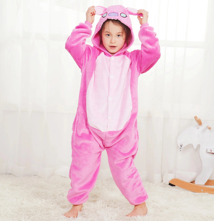 Kigurumi Stitch Cartoon Onesies Kids Children Animal Pajamas Jumpsuits Girls Boys Anime Cosplay Costumes For Christmas Halloween SHOPEZRA L.L.C.