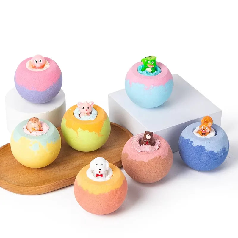 100G Bath Bombs for Kids with Surprise Toys Inside for Kids &amp; Boys and Girls Holiday Bubble Bath with Cheerful Scent