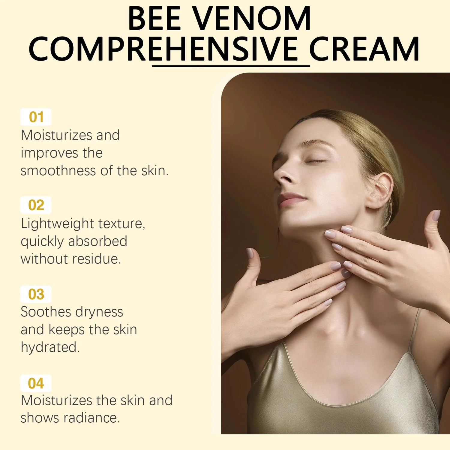 Bee Venom Skin Moisturizer Nourish Dryness Skin Anti Cellulite Firming Brightening Smoothing Body &amp; Face Care Creams Non-Greasy