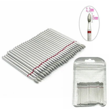 50pc Diamond Nail Drill Cuticle Clean Bit Set Milling Cutter for Manicure Electric  Bits Accessories Dead Skin Remove Tool
