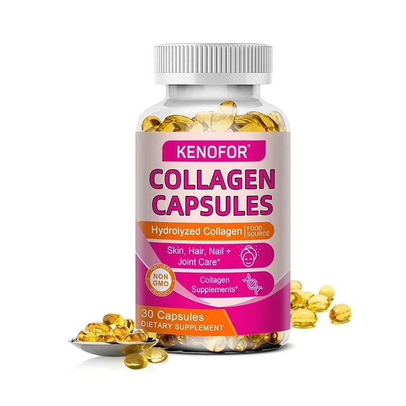 Kenofor 120 Hydrolyzed Collagen Capsules - Support Skin &amp; Joint &amp; Hair &amp; Nail Health - Collagen Supplement